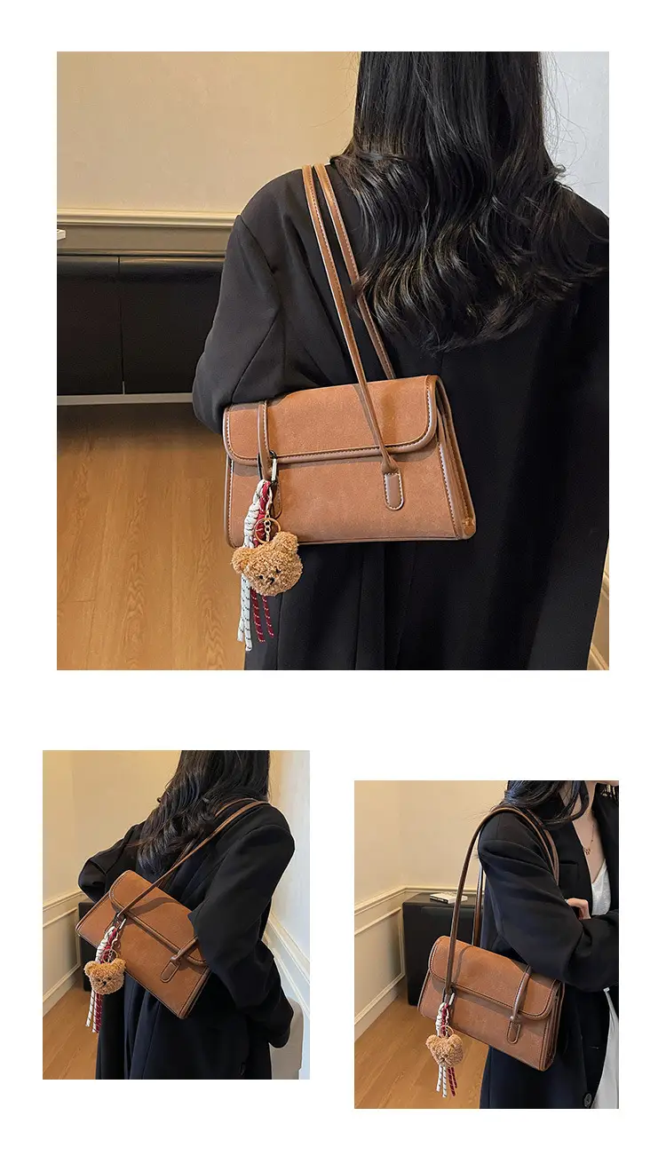 Large Capacity Satchel Bag for Women Brown Leather — feature 12