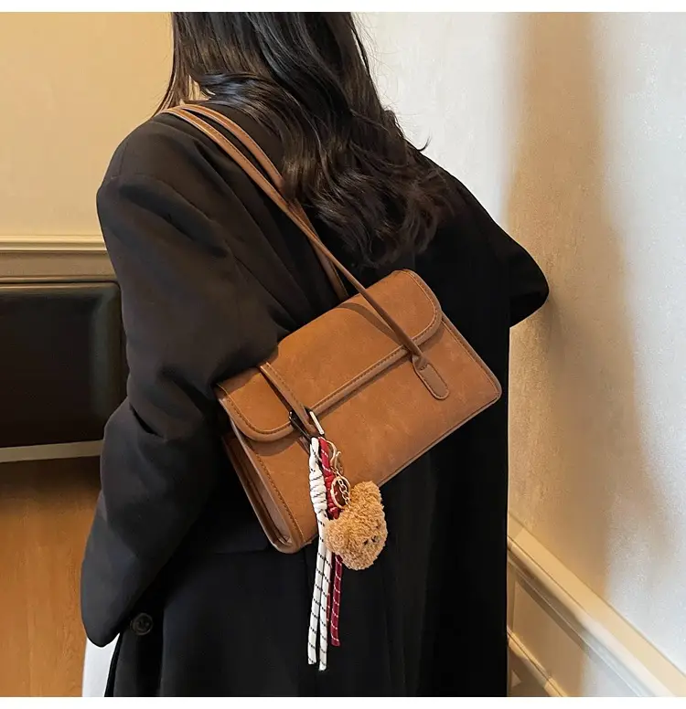 Large Capacity Satchel Bag for Women Brown Leather — feature 17