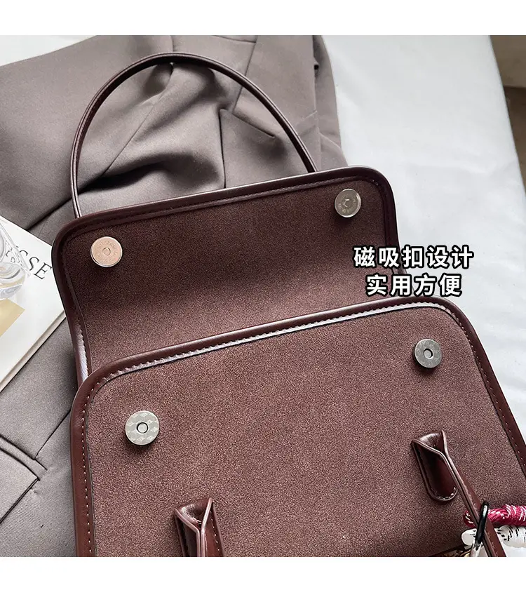 Large Capacity Satchel Bag for Women Brown Leather — feature 5