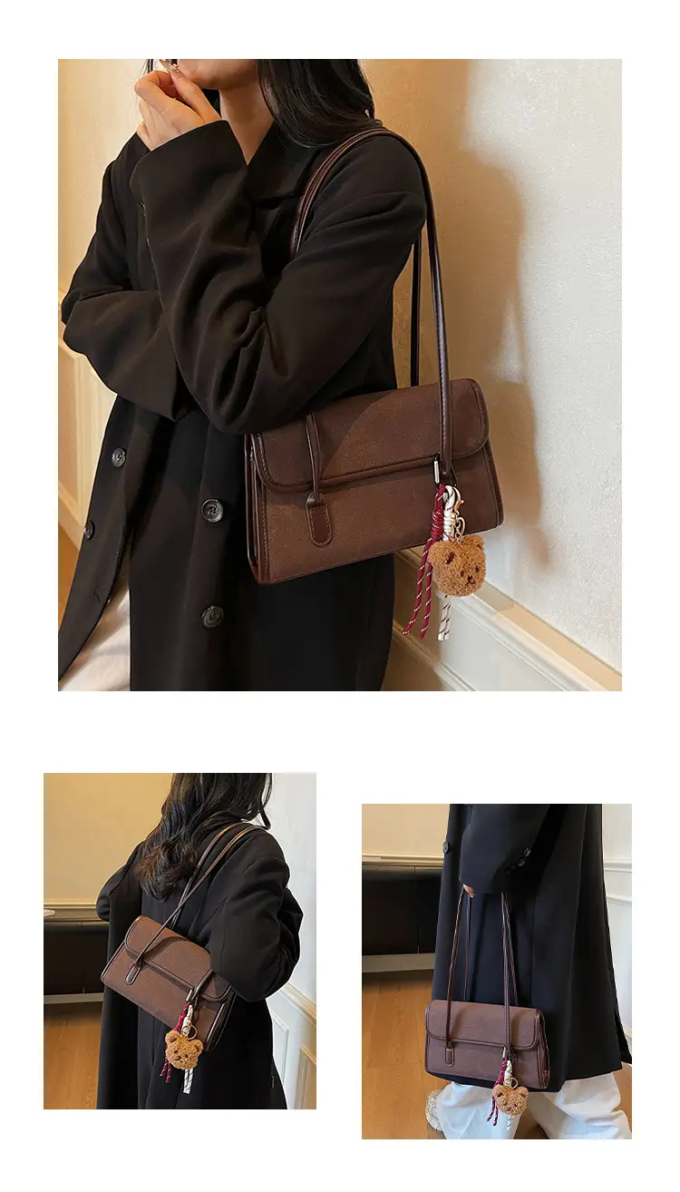Large Capacity Satchel Bag for Women Brown Leather — feature 9