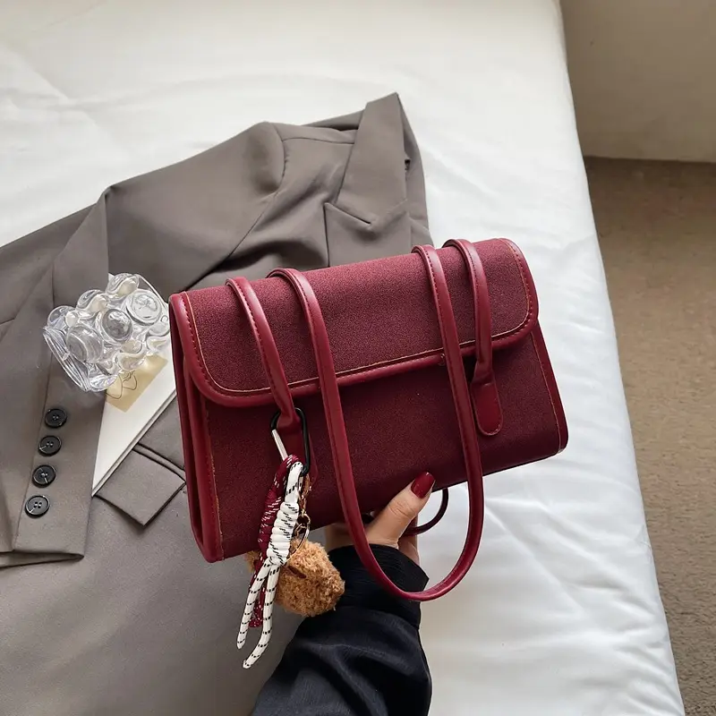 Large Capacity Satchel Bag for Women Brown Leather - Image 2