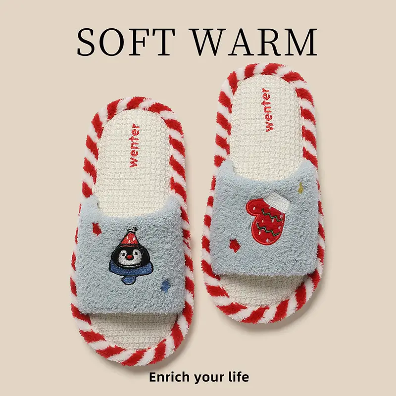 Open-Toe Home Slippers for Women, Breathable and Sweat-Absorbent for All Seasons, Indoor Non-Slip Silent Korean Style Cotton Slippers for Girls, Summer - Image 5