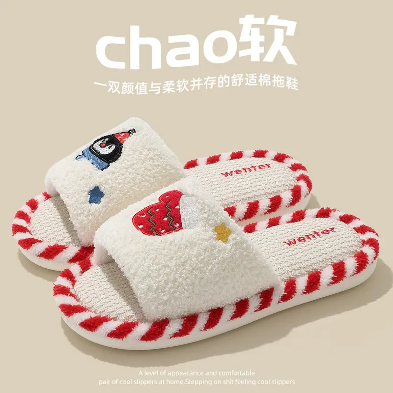 Open-Toe Home Slippers for Women, Breathable and Sweat-Absorbent for All Seasons, Indoor Non-Slip Silent Korean Style Cotton Slippers for Girls, Summer - Image 7
