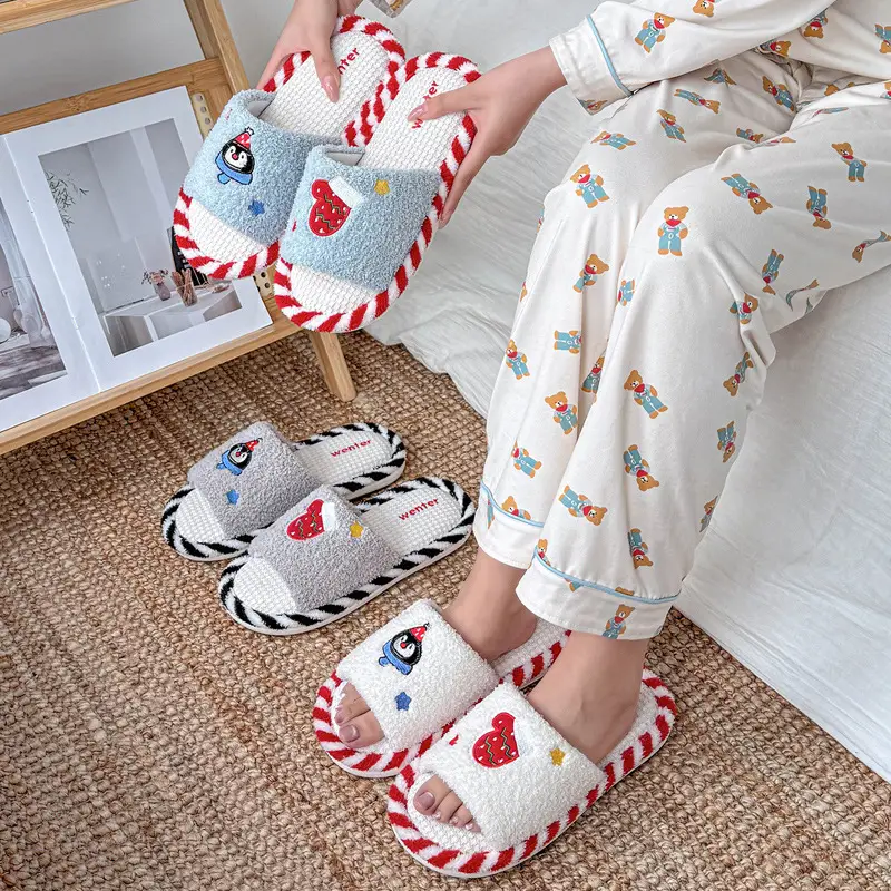 Open-Toe Home Slippers for Women, Breathable and Sweat-Absorbent for All Seasons, Indoor Non-Slip Silent Korean Style Cotton Slippers for Girls, Summer - Image 8