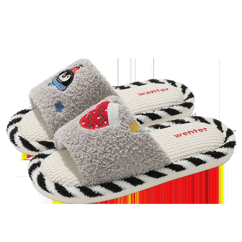 Open-Toe Home Slippers for Women, Breathable and Sweat-Absorbent for All Seasons, Indoor Non-Slip Silent Korean Style Cotton Slippers for Girls, Summer - Image 9