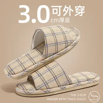 Open-Toe Home Slippers for Women, Breathable and Sweat-Absorbent for All Seasons, Indoor Non-Slip Silent Korean Style Cotton Slippers for Girls, Summer — feature 6