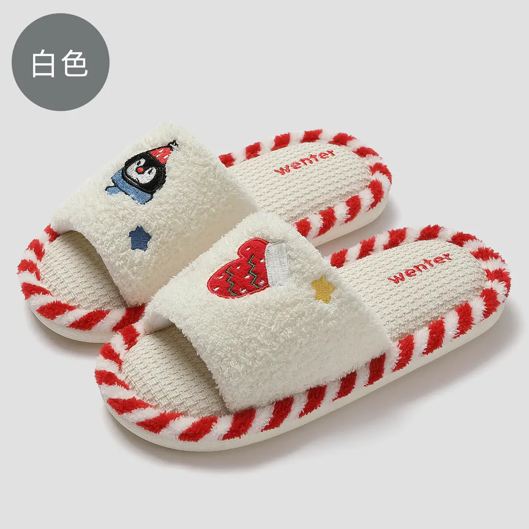Open-Toe Home Slippers for Women, Breathable and Sweat-Absorbent for All Seasons, Indoor Non-Slip Silent Korean Style Cotton Slippers for Girls, Summer - Image 2