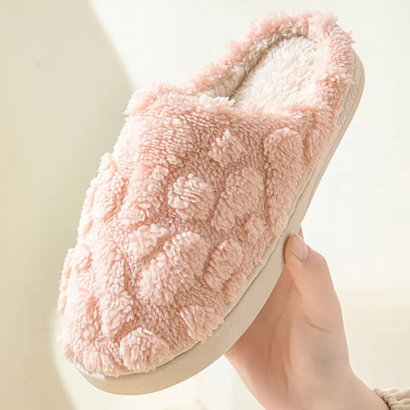 Autumn and Winter Plush Cotton Slippers for Women, Indoor Home Soft-Soled Non-Slip Fleece-Lined Warm Couple Simple Outdoor Cotton Slippers for Men - Image 7