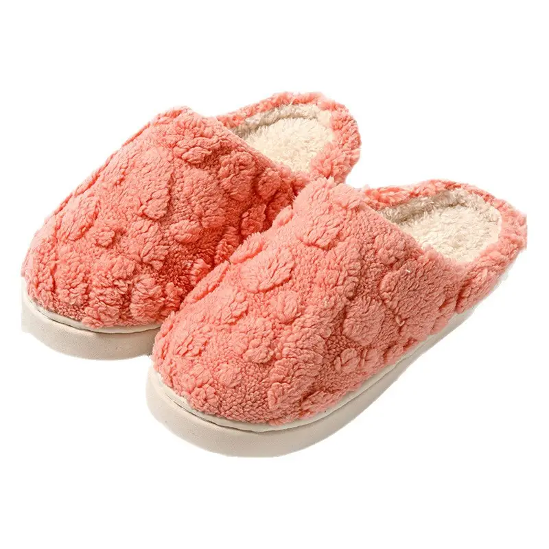 Autumn and Winter Plush Cotton Slippers for Women, Indoor Home Soft-Soled Non-Slip Fleece-Lined Warm Couple Simple Outdoor Cotton Slippers for Men - Image 9