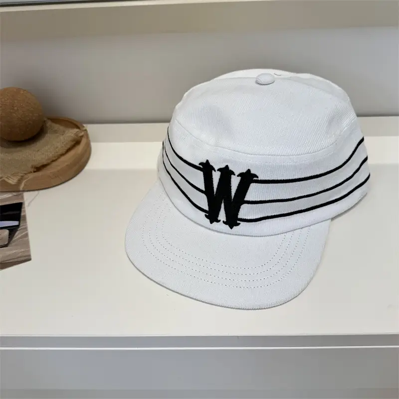 W Embroidered Duckbill Caps Unisex Corduroy - Image 2