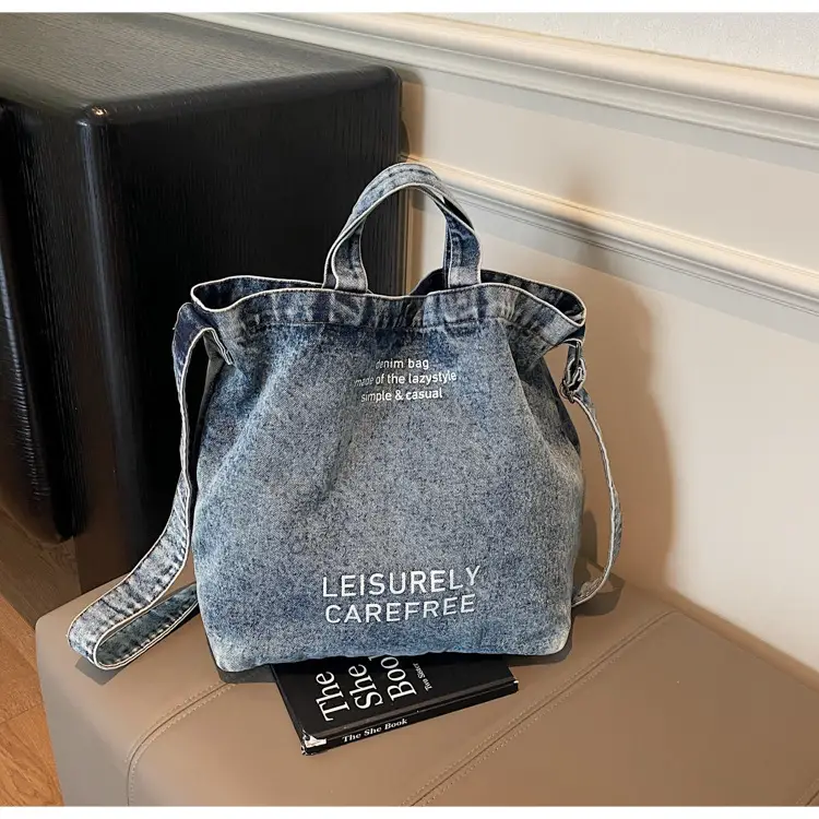 Denim Shoulder Bag for Women, Literary Artistic Commute — feature 14