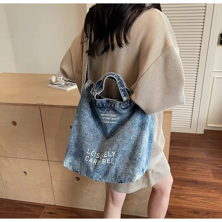 Denim Shoulder Bag for Women, Literary Artistic Commute — feature 48