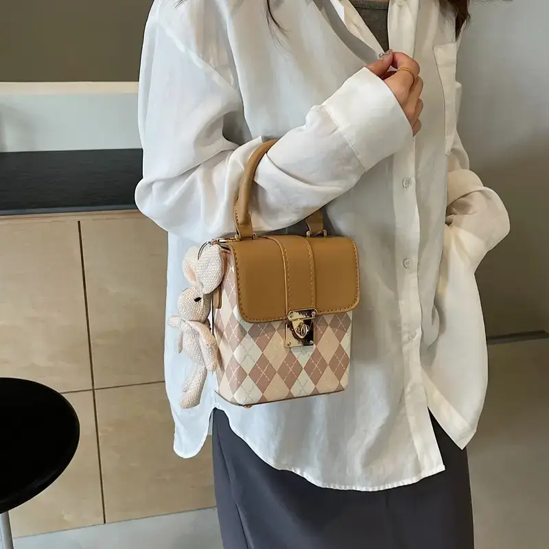 Quilted Mini Bag Women 2024 New Style Square Shoulder Bag - Image 7