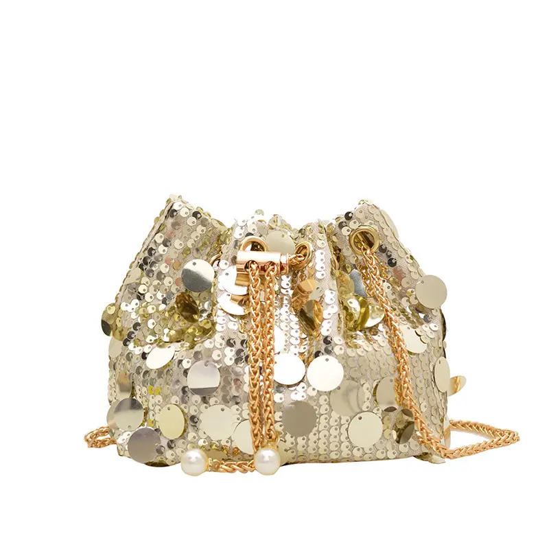Black Sequin One Shoulder Crossbody Bag - Image 8