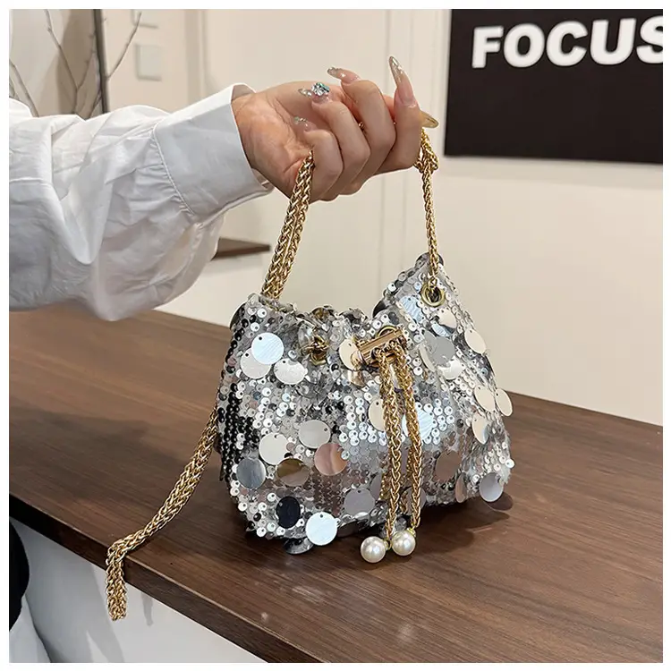 Black Sequin One Shoulder Crossbody Bag — feature 12