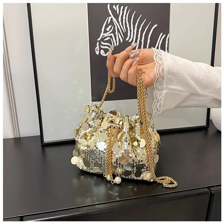 Black Sequin One Shoulder Crossbody Bag — feature 17