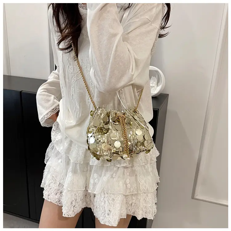 Black Sequin One Shoulder Crossbody Bag — feature 18