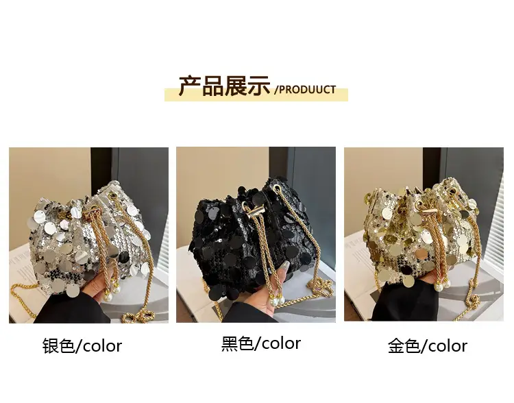 Black Sequin One Shoulder Crossbody Bag — feature 2