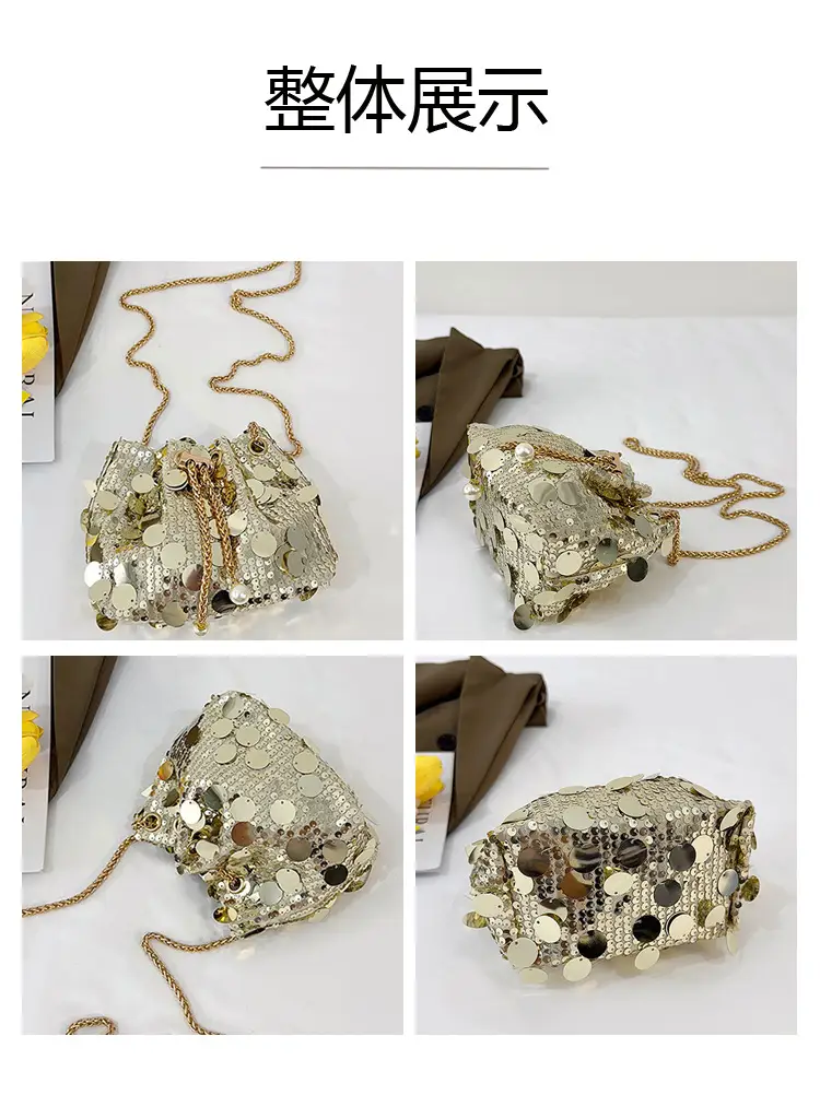 Black Sequin One Shoulder Crossbody Bag — feature 3