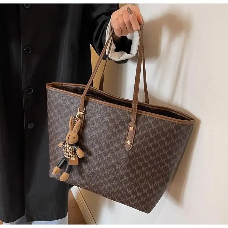 Large Capacity Satchel Tote Bag for Women Brown Monogram — feature 13