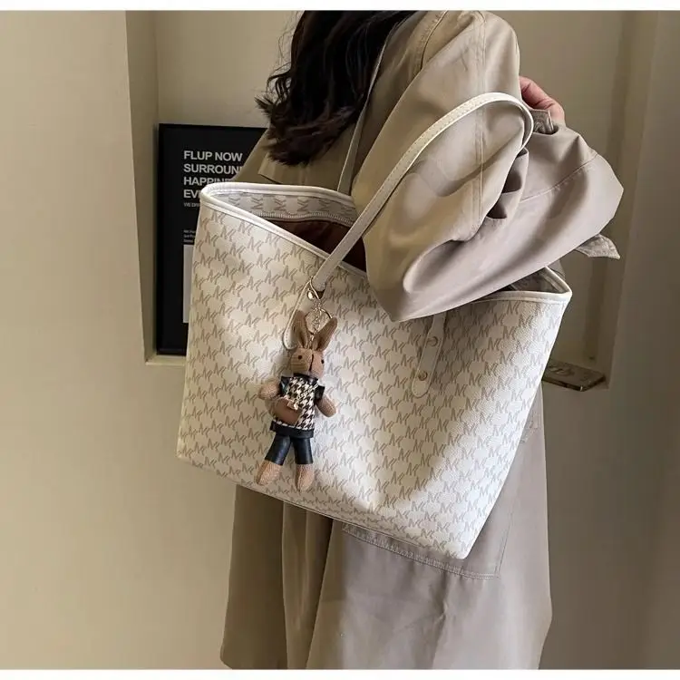 Large Capacity Satchel Tote Bag for Women Brown Monogram — feature 14