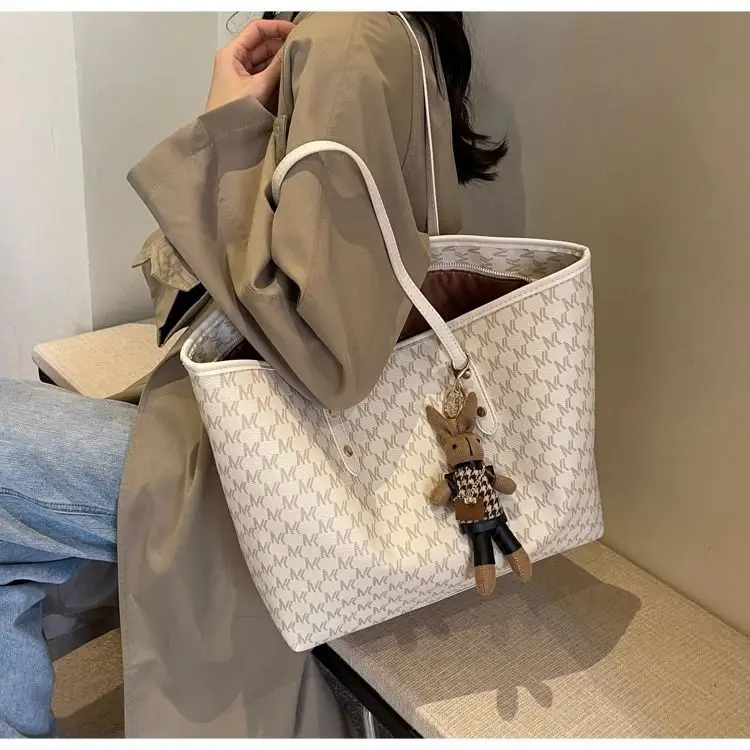 Large Capacity Satchel Tote Bag for Women Brown Monogram — feature 16