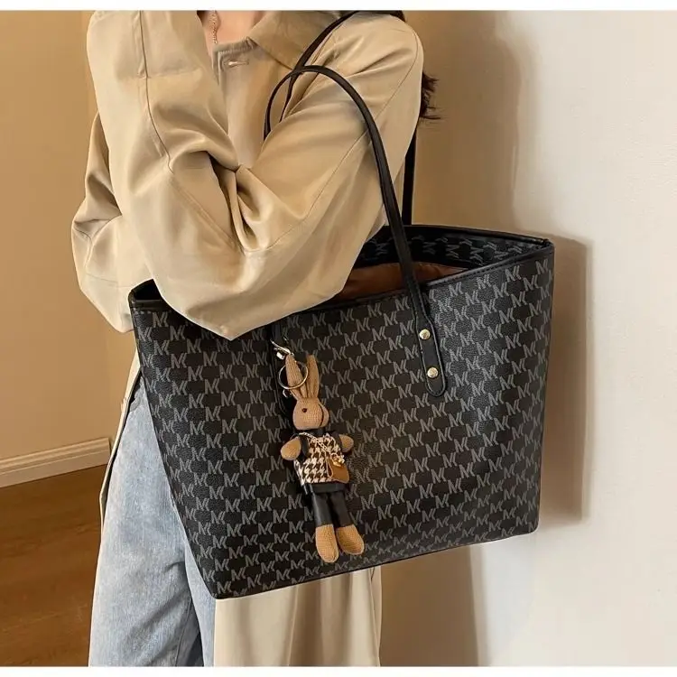 Large Capacity Satchel Tote Bag for Women Brown Monogram — feature 19