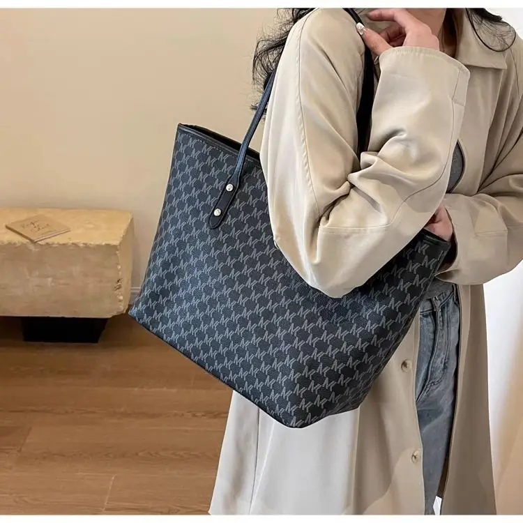 Large Capacity Satchel Tote Bag for Women Brown Monogram — feature 21