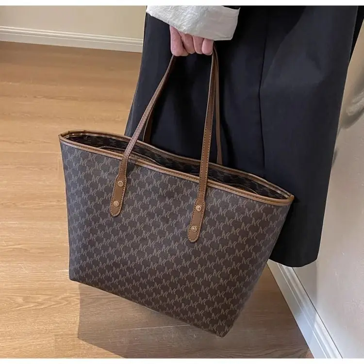 Large Capacity Satchel Tote Bag for Women Brown Monogram — feature 24