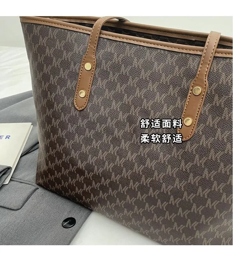 Large Capacity Satchel Tote Bag for Women Brown Monogram — feature 6