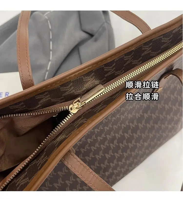 Large Capacity Satchel Tote Bag for Women Brown Monogram — feature 7