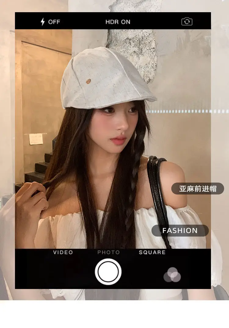 Women Japanese Retro Cap Summer Thin Breathable Duckbill Cap — feature 1