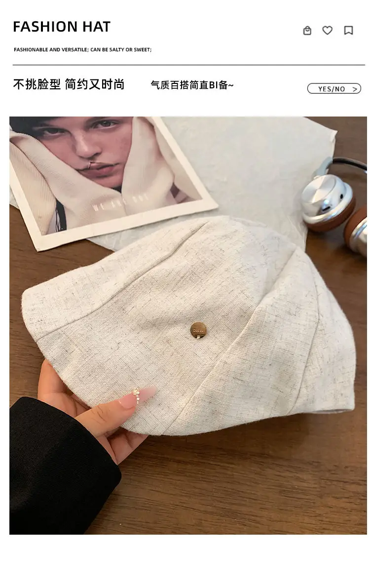 Women Japanese Retro Cap Summer Thin Breathable Duckbill Cap — feature 2