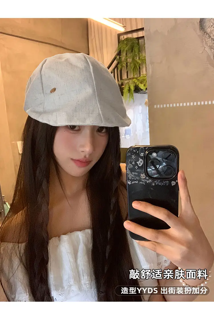 Women Japanese Retro Cap Summer Thin Breathable Duckbill Cap — feature 4