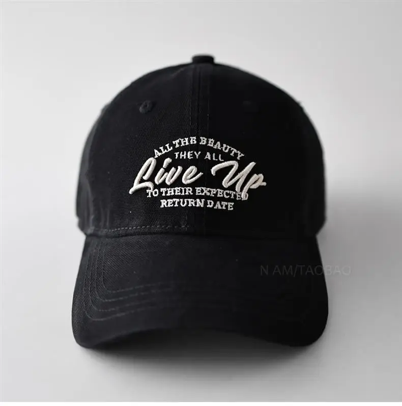 Brown Three-Dimensional Letter Embroidered Baseball Cap — feature 1