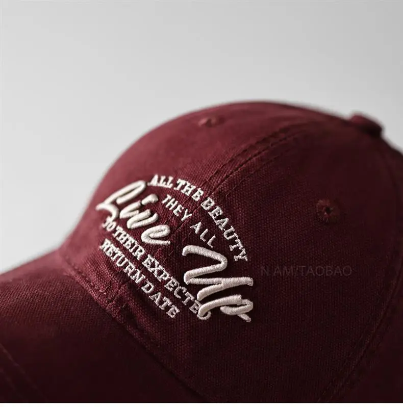 Brown Three-Dimensional Letter Embroidered Baseball Cap — feature 11