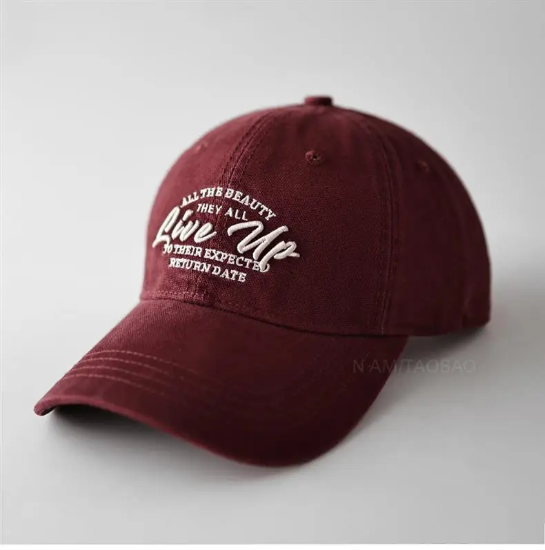 Brown Three-Dimensional Letter Embroidered Baseball Cap — feature 7