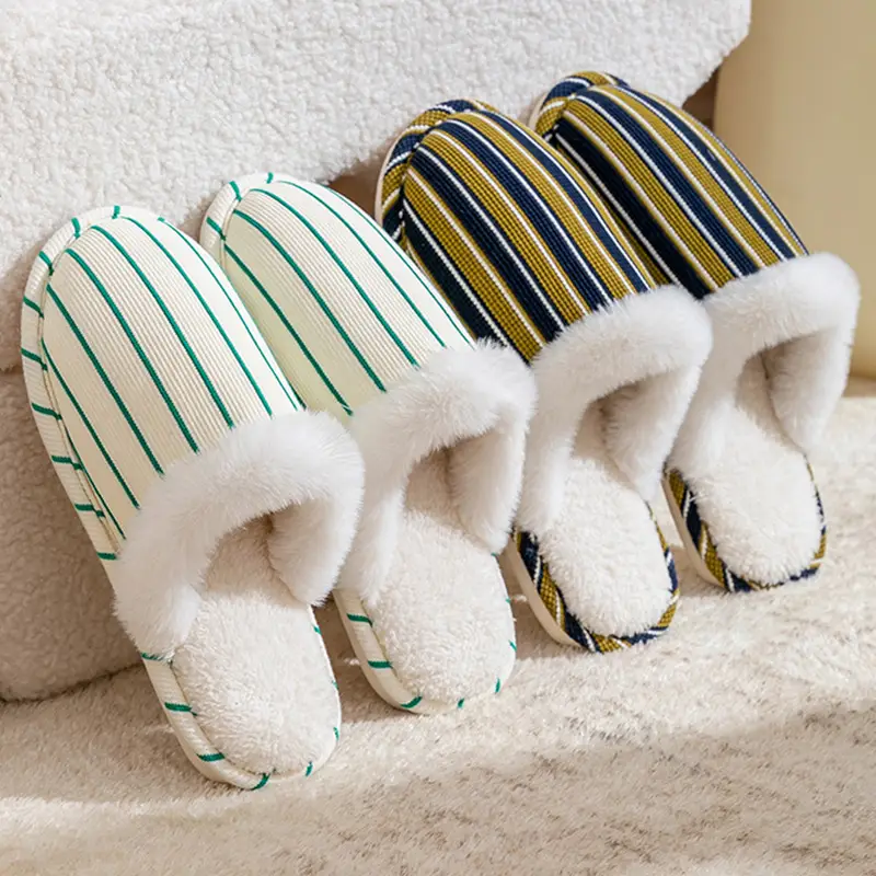 Cotton Warm Plush Slippers for Women Winter