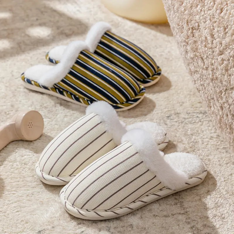 Cotton Warm Plush Slippers for Women Winter