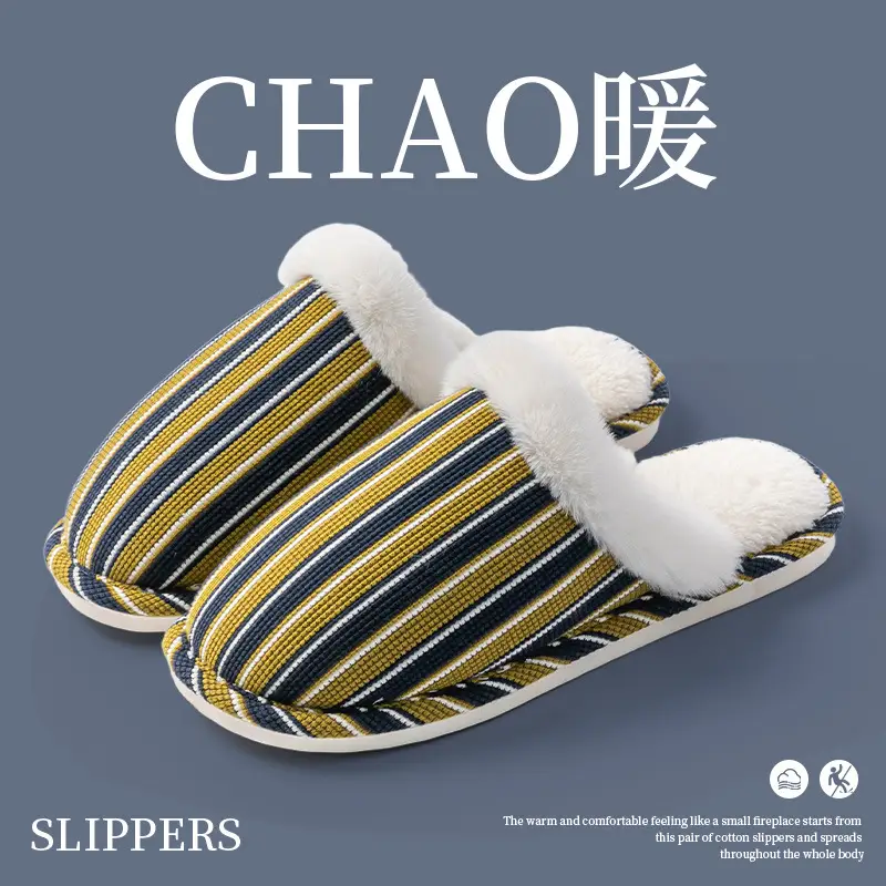Cotton Warm Plush Slippers for Women Winter