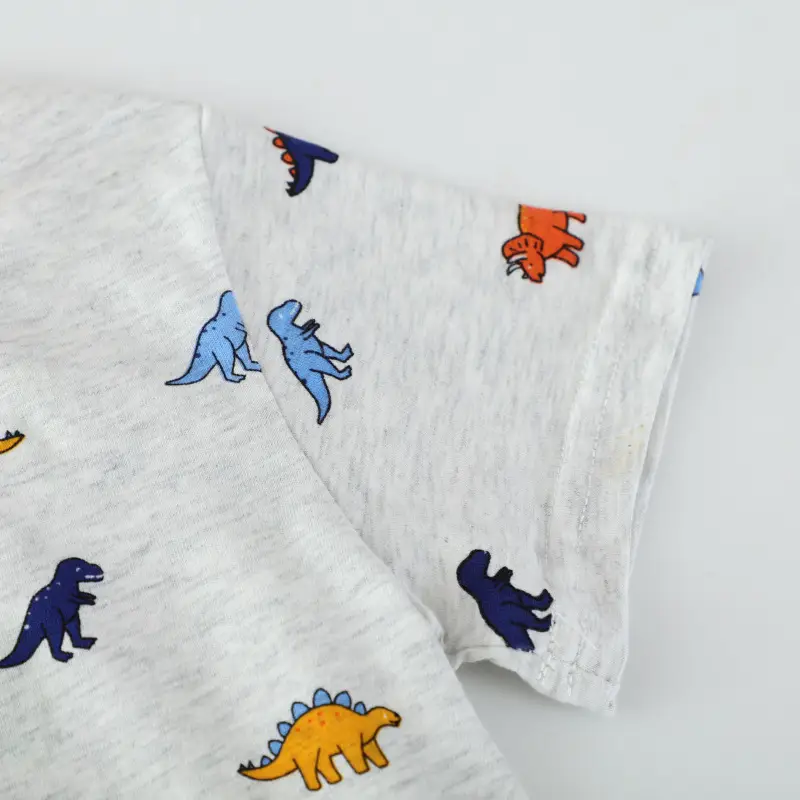 2025 Boys Dinosaur Short Sleeve T-Shirt Grey - Image 3