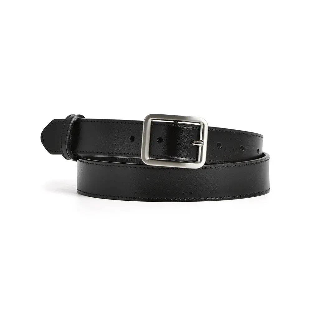 Women's Beige Genuine Leather Belt with Pin Buckle - Image 9