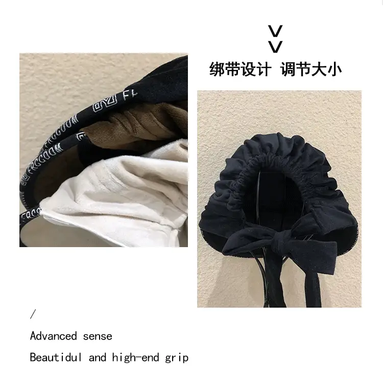 Black Velvet Turban Hat for Women Early Autumn — feature 7