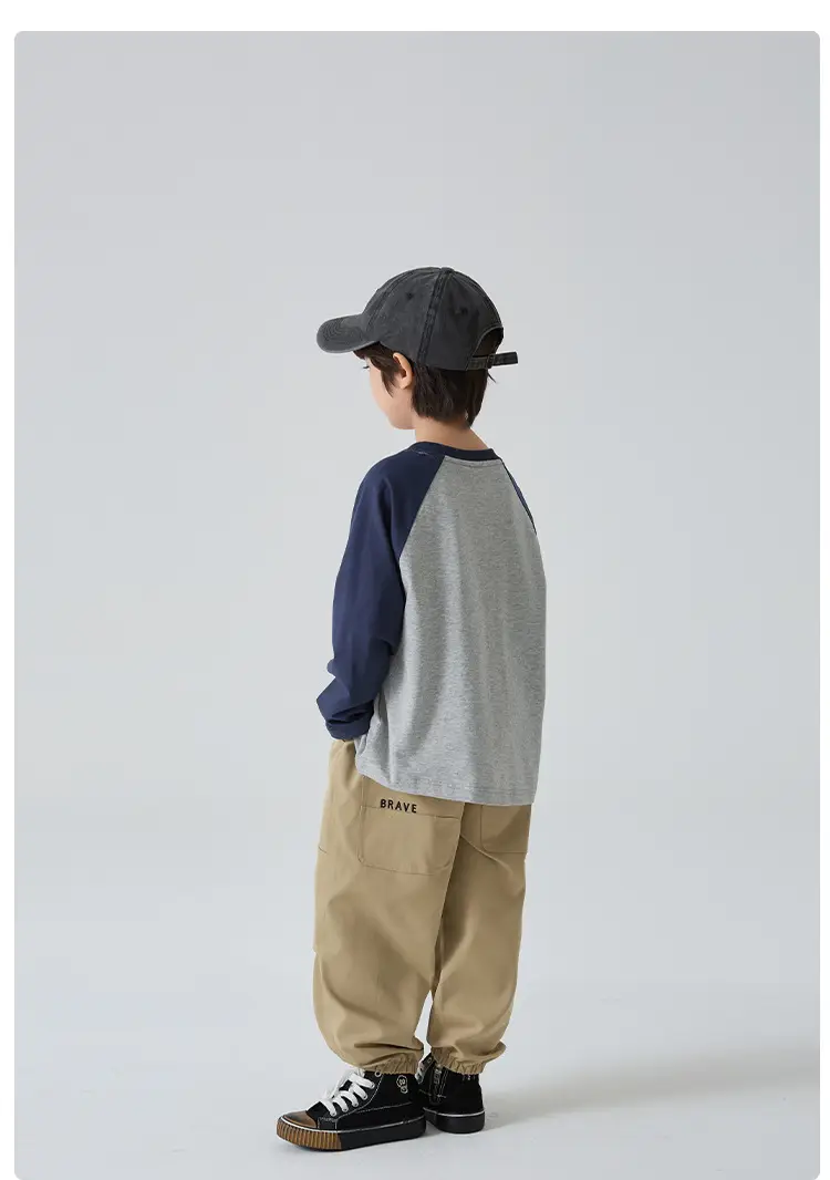 Haima Boys Letter Print Cotton Long Sleeve T-Shirt 2026 — feature 17
