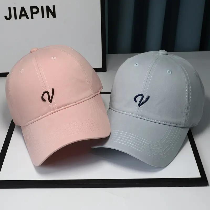 Women Beige Letter Embroidered Baseball Cap Spring Autumn