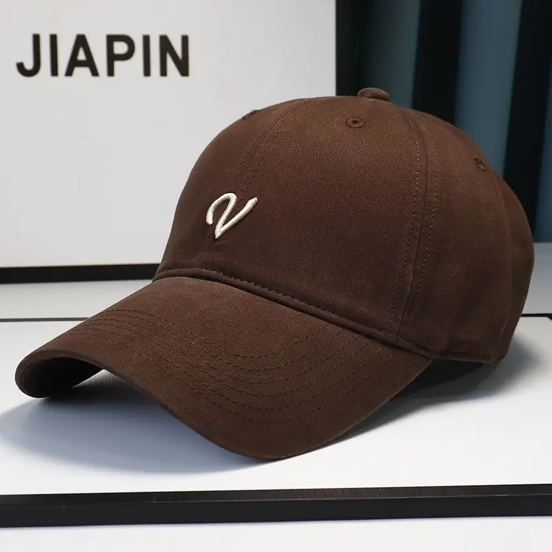Women Beige Letter Embroidered Baseball Cap Spring Autumn