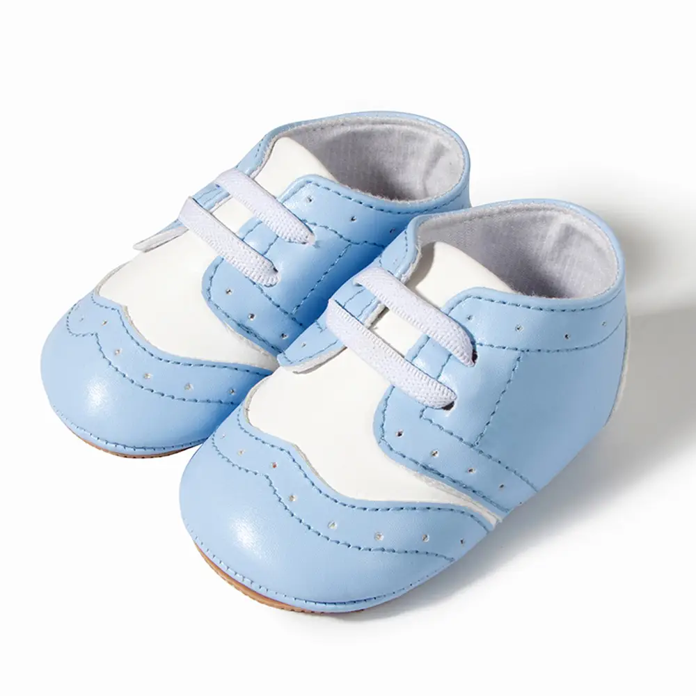 Baby Soft Rubber Toddler Shoes Blue White Anti-Slip