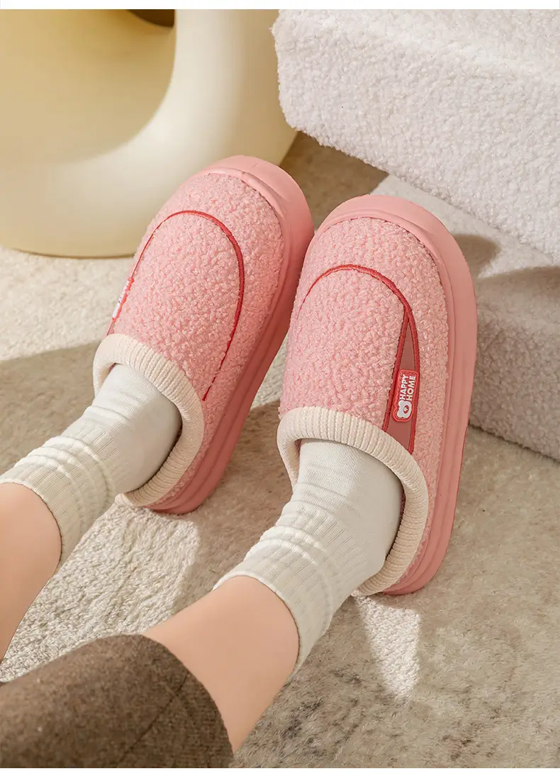 Pink Fleece Lined Maternity Slippers for Women — feature 14