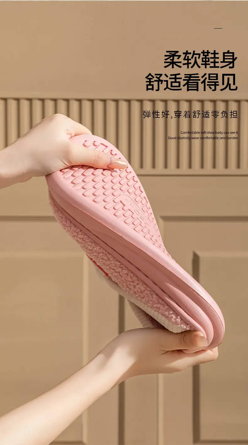 Pink Fleece Lined Maternity Slippers for Women — feature 4