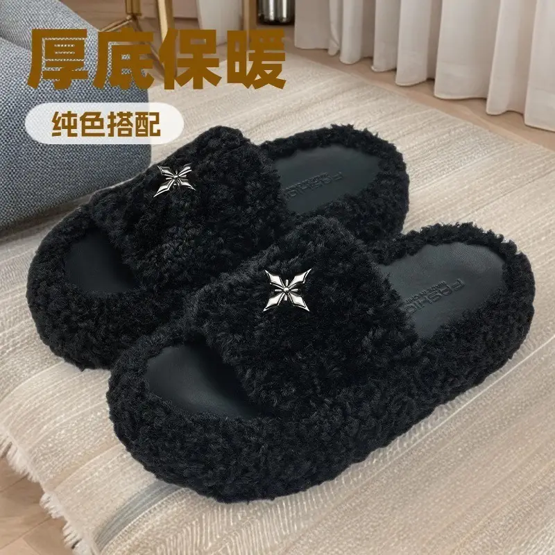 Women's Furry Plush Slippers Winter Indoor Shoes - Image 6